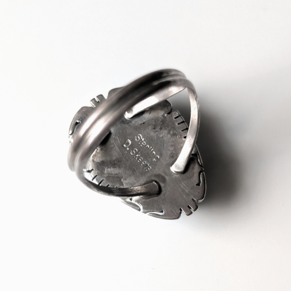 Navajo Native American D. Skeets ring Sterling silver Black Stone 925 - Picture 4 of 6
